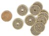 10 19mm Brass Finish Chinese Coin Pendants